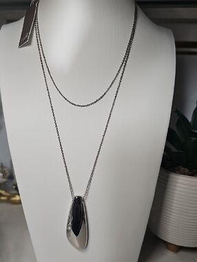 J.Jill Polished Silver-toned Teardrop Pendant Necklace - Women's Jewelry